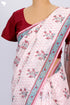 Kota Doria Saree In Floral Block Print